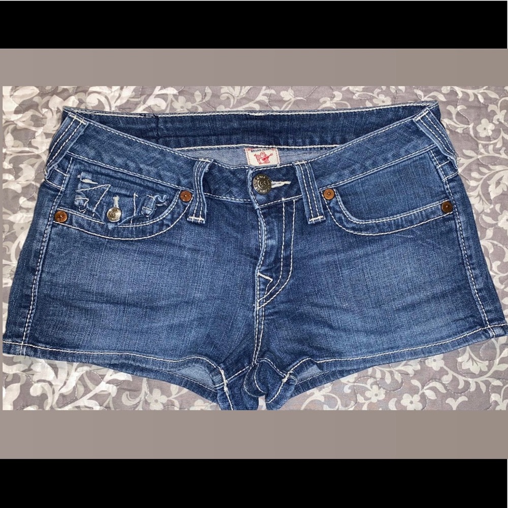 True Religion Low Rise Demin Shorts